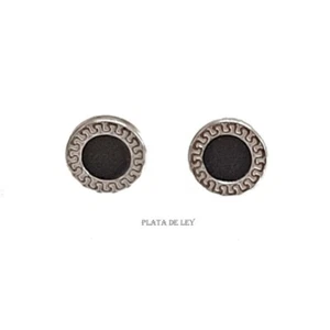 PENDIENTES Greca PLATA de LEY 925 9 mm. Unisex. con Estuche Envío certificado - Imagen 1 de 6