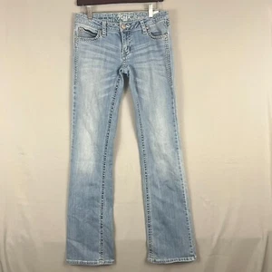 Wrangler Rock 47 Womens Jeans Ultra Low Rise Embellished Western Denim 26x34 - Picture 1 of 9