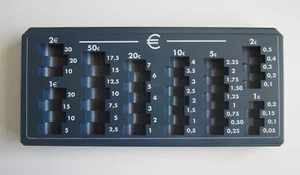 Euro Münzeinsatz Münzsortierer Münzbrett Zählbrett 280 x 130mm Dunkelblau - Bild 1 von 1