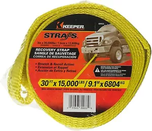 KEEPER 89933 30-ft x 3-in 15,000-lb Vehicle Recovery Tow Strap - Picture 1 of 4