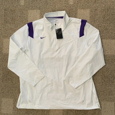 Minnesota Vikings Colors Nike 1/4 Zip Pullover Football Wind Jacket White 3XL Cover