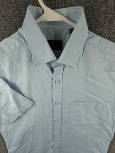 Camicia Lanvin Collection con bottoni manica corta blu taglia 95 cotone poliestere - Foto 1 di 13