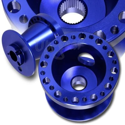 Adaptador de cubo de 6 furos volante azul alumínio para 89-05 Mitsubishi Eclipse - Imagem 1 de 3