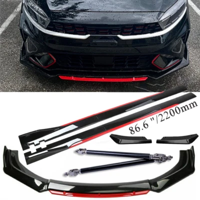For Kia Forte Sedan/Hatch Front Bumper Lip Spoiler Splitter Side Skirt Body Foto 1 de 4