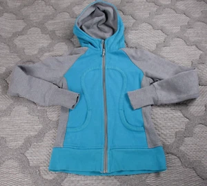 Lululemon Jacket Womens 4 Blue/Gray Scuba Full Zip Hoodie Jacket - Picture 1 of 17