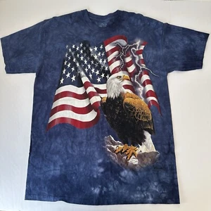 The Mountain T-Shirt Mens Large Blue American Eagle Dyed T-Shirt USA Patriotic - Picture 1 of 4