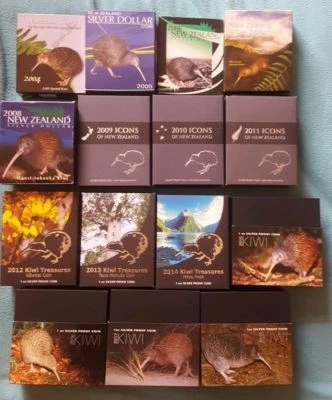 New Zealand - 2004 to 2019 Silver $1 Proof Series Coins-  Kiwi Proof Coins - Image 1 of 4