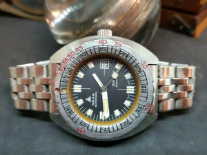 SELTENE 1970er DOXA SUB 300T SHARKHUNTER DIVER SCHWARZES ZIFFERBLATT DATUM AUTO HERREN UHR - Bild 1 von 9