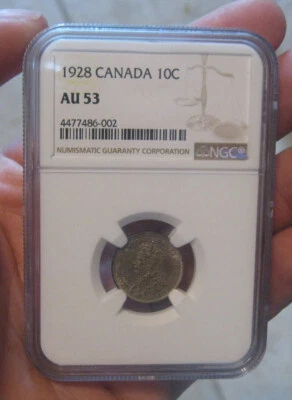 Canada - 1928 Silver Ten Cents (NGC AU 53) - Image 1 of 4
