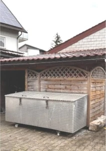 Große LAGERKISTE aus METALL Kiste METALL CONTAINER BOX mit Räder - Bild 1 von 7