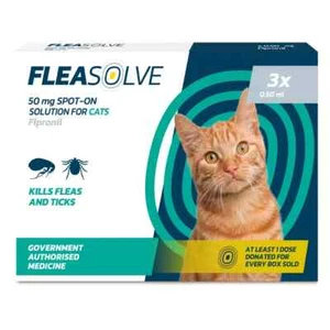 FleaSolve® Flea & Tick Treatment for Cats & Dogs - Vet Strength. 3 & 6 Packs - Picture 1 of 18