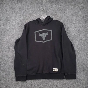 Under Armour Hoodie Boys YXL Black Project Rock Sweatshirt Fleece Loose Stretch - Picture 1 of 17