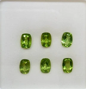 Splendida pietra preziosa peridoto 5,80 carati bella 6 pz 7 x 5 cuscini taglio, - Foto 1 di 2
