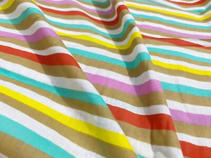 Indian Multi Striped Cotton Fabric Block Lining Women Clothing Fabric 3 Yard US - Picture 1 of 10