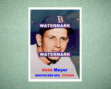 Russ Meyer Boston Red Sox 1957 Style Custom Baseball Art Card