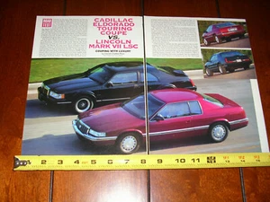 1992 LINCOLN MARK VII LSC vs. 1992 CADILLAC ELDORADO ORIGINAL ARTICLE - Picture 1 of 6
