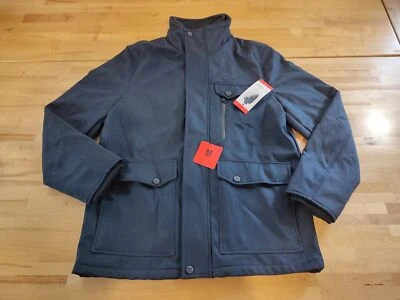 Chaqueta de invierno Andrew Marc para hombre con textura y bolsillos azul talla mediana Foto 1 de 4