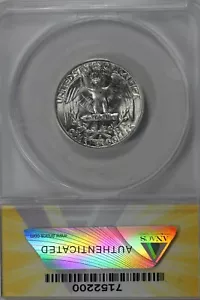 1952-D .25 ANACS MS 65 Washington Quarter, Silver 25 Cents (0.25) - Picture 1 of 2