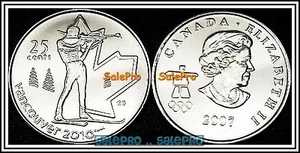 CANADA 2007 CANADIAN QUARTER WINTER OLYMPIC BIATHLON SHOOTING 25 CENT COIN UNC - Picture 1 of 2