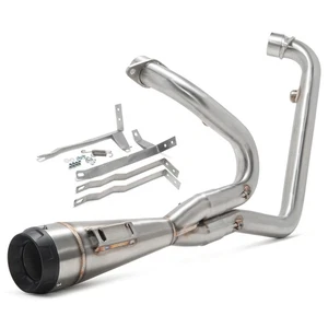 2/1 Shorty Megaphone Exhaust Pipe For Harley Touring Indian Challenger 2020-Up - Picture 1 of 12