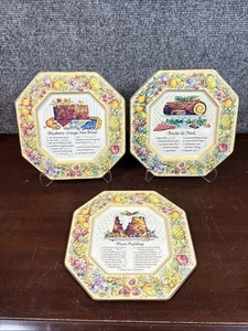 3~De colección~Platos de metal con juego de recetas~Avon 1982 - Imagen 1 de 7