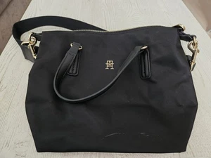 Tommy Hilfiger Women's Poppy Th Small Tote Tote Bag, Black, New - Bild 1 von 5