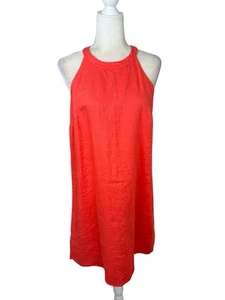 SIGRID OLSEN Dress Womens Size M Orange 100% Linen Sleeveless Shift Mini New - Picture 1 of 13