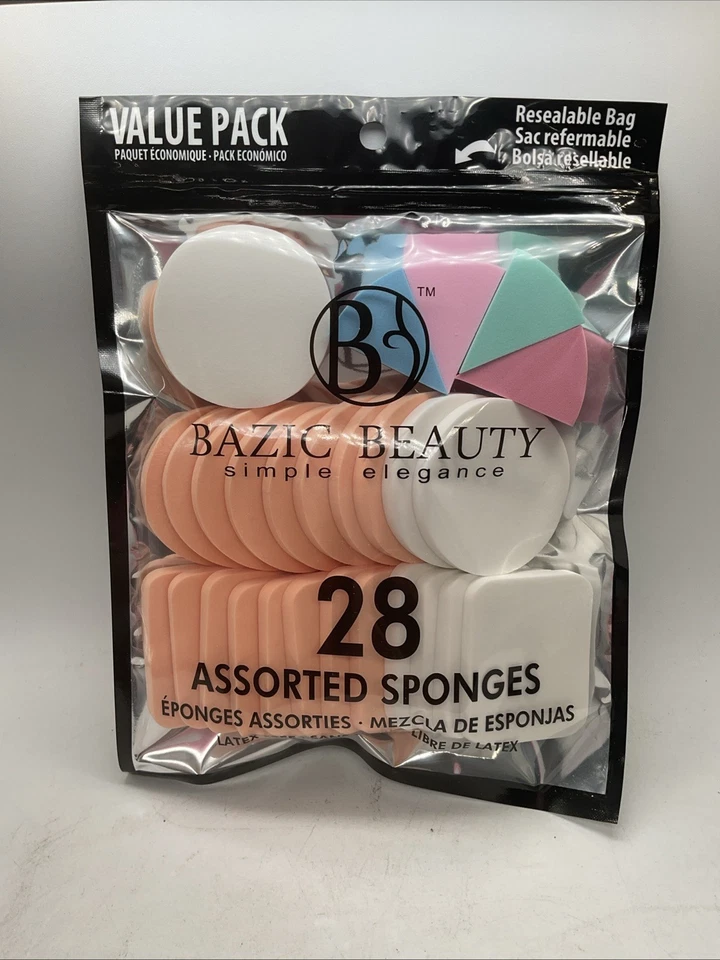 BAZIC BEAUTY SIMPLE ELEGANCE 28 ASSORTED LATEX SPONGES