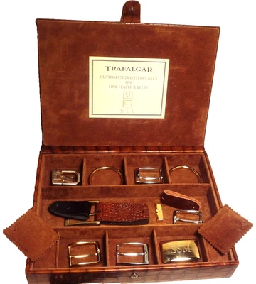 Clásico TRAFALGAR Cuero MUESTRA DE TIENDA Hebilla / Cinturón CAJA DE PRESENTACIÓN - FANTÁSTICO Foto 1 de 4