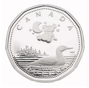 2006 Canada Baby Keepsake With Sterling Silver Loonie $1 Teddy Bear - Picture 1 of 7