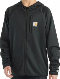 Carhartt Boys' Force Full-Zip Long Sleeve Sweatshirt Caviar Black Size M 10/12 - Picture 1 of 3