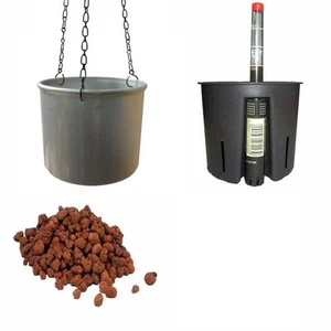 Set4 Kunststoff Ampel Corona silber+Bewässerungs-Set für Hydropflanzen - Bild 1 von 27