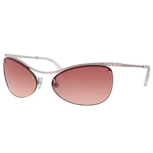 Gafas de sol Swarovski SK 7018 4001A5 plateadas de metal irregulares lentes degradadas rosas - Imagen 1 de 3