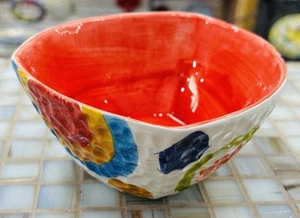 Bassano pottery: 6’’ Bowl Circle Pattern .Made/Painted by hand-Italy - Picture 1 of 5