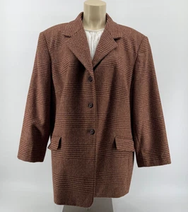 Talbots Blazer Sakko Damen 22W kariert Lammwolle braun Hahnentritt kariert - Bild 1 von 15