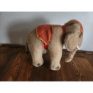 Elefante de felpa mohair marrón vintage - Imagen 1 de 4