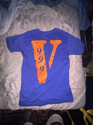 Vlone X Juice Wrld 999 Legends Never Die T-Shirt Blue/Orange Size-S (Men’s) - Image 1 of 2