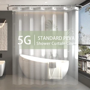 Shower Curtain Liner Clear- Premium PEVA Waterproof Shower Curtain with Rust-... - Picture 1 of 6