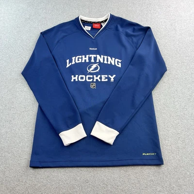 Tampa Bay Lightning Jersey Shirt Youth XL 18 Blue Long Sleeve Play Dry Reebok - Image 1 of 4