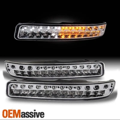 Luces de señalización LED para parachoques delantero cromado para GMC Sierra Yukon XL 1999-2006 Foto 1 de 4