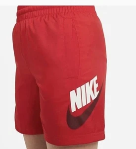 New Nike Big Kid Sportswear Woven Shorts Athletic Pockets Red Unisex Medium $40 - Picture 1 of 11