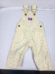 Vintage Toddler yellow floral OVERALLS Oshkosh B' Gosh Vestbak purple tag 18 mo - Picture 1 of 8