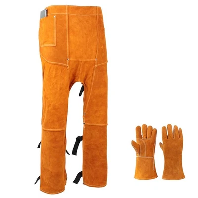Pantalones de soldadura de cuero, gorras de soldadura - protección de piernas de cuero, ajuste ajustable... Foto 1 de 4