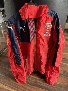 Arsenal Kids Boys Jacket Red 13/14 Years Full Zip Lightweight Rain Coat PUMA - Picture 1 of 7