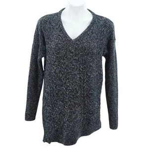 ATHLETA Northern Lights Black cashmere & wool marled asymmetrical sweater SZ S - Picture 1 of 9
