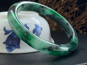 58 mm Zertifikat (Klasse A) Myanmar natürlicher eisgrüner Jadeit Jade Armreif + 4487 - Bild 1 von 7