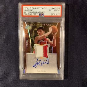 2004 Upper Deck Exquisite YAO MING Auto Game Used Patch PSA UD Autograph