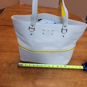 Borsa Kate Spade Grove Court Michelle marrone giallo perla espandibile in pelle LEGGI⬇ - Foto 1 di 8