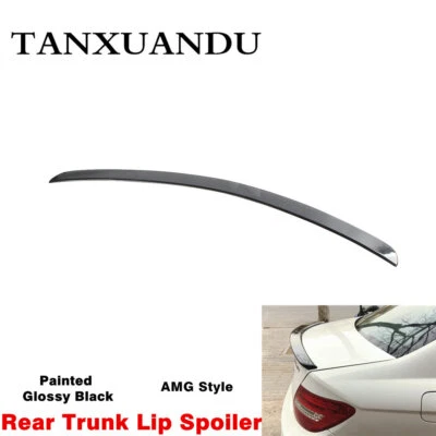 For Mercedes C Class W204 2008-14 Rear Trunk Lip Spoiler Wing Factoy Style Black - Imagem 1 de 4