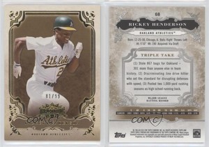 2013 Topps Triple Threads Gold /99 Rickey Henderson #68 HOF